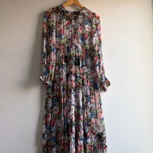 Anthropologie Floral Long Sleeve Dress